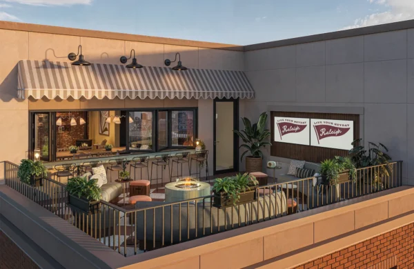 Rooftop deck at Heyday Raleigh
