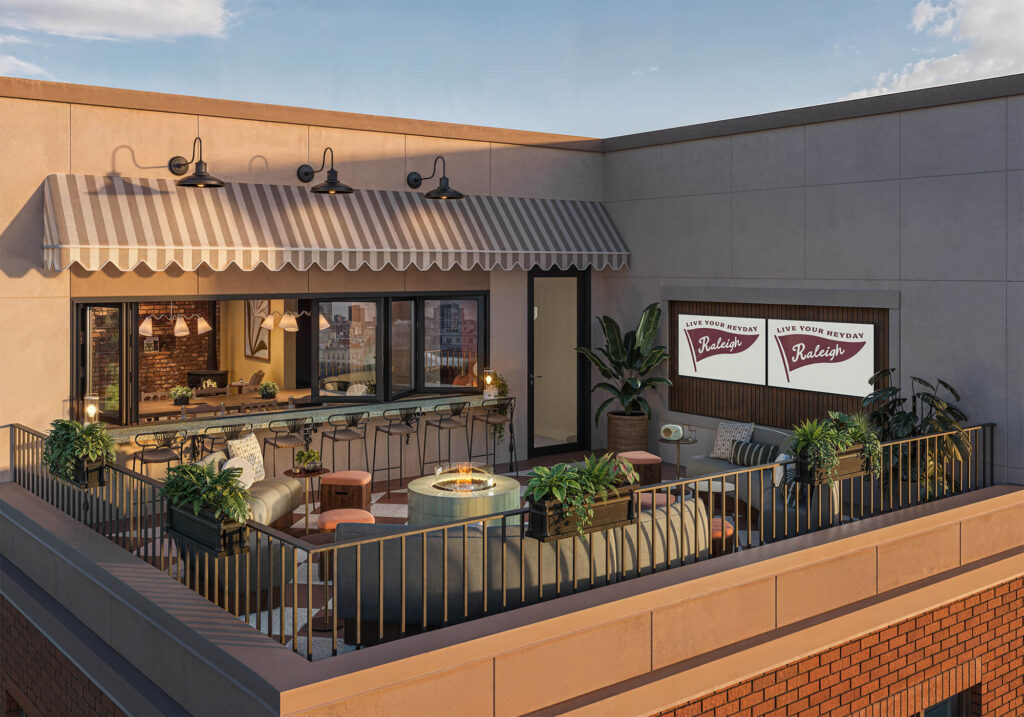 Rooftop deck at Heyday Raleigh