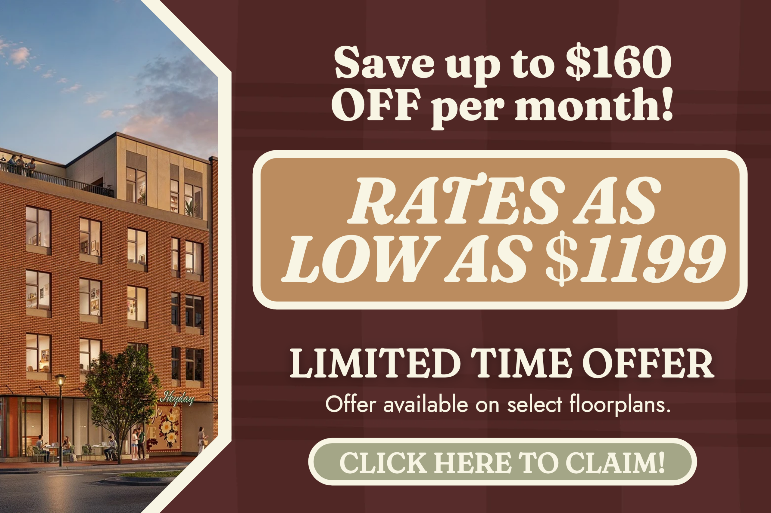 Rates as low as $1199 promotion